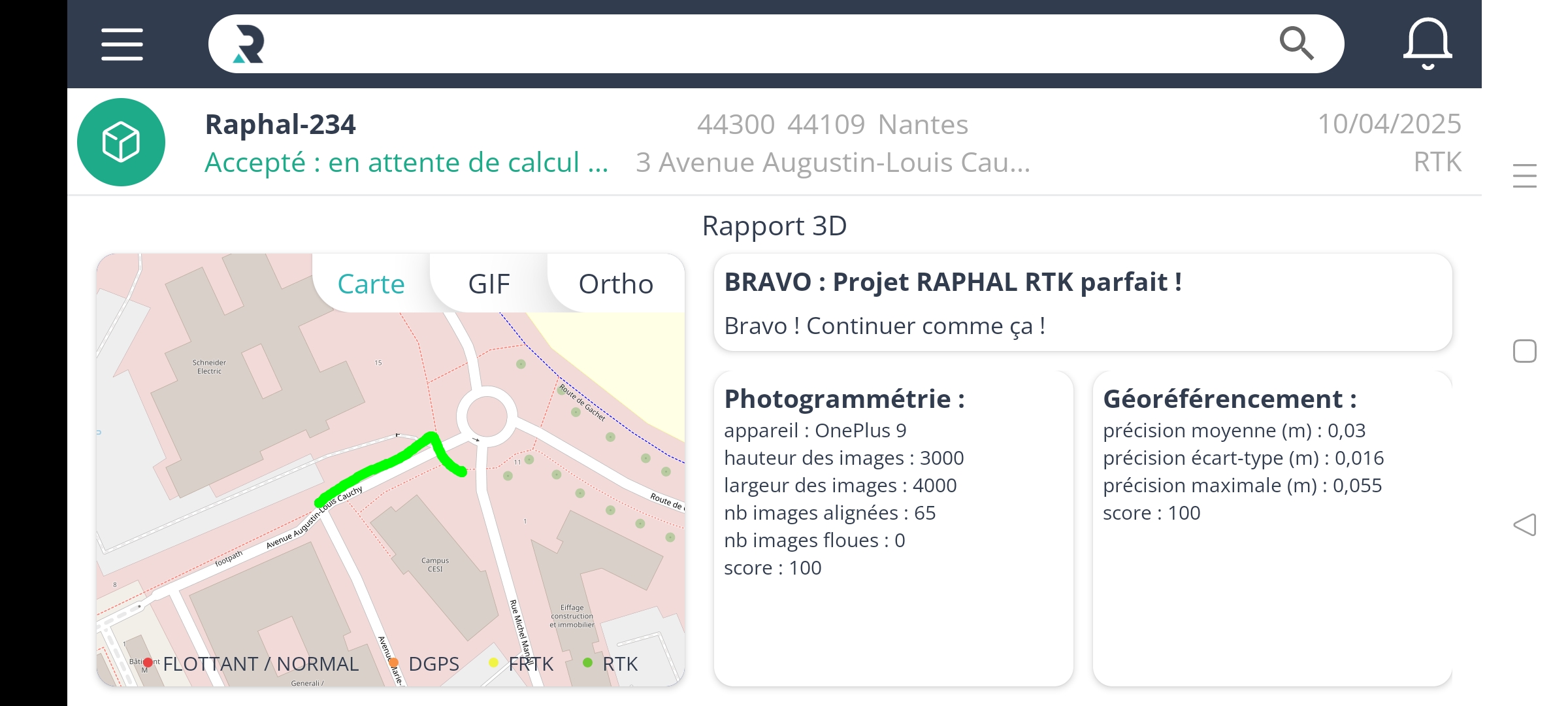 Visuel de l'application RAPHAL, solution de détection de réseaux pour une reconstruction 3D géoréférencée